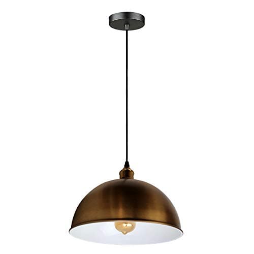 Image of LEDSone Ceiling Pendant Light Fixtures 30cm Yellow Brass Metal E27 Indoor Modern Adjustable Hanging Lamp for Kitchen Island Dining Room Living Room Bedroom Farmhouse