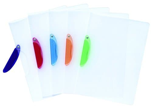 Image of Exacompta - Ref. 47600E - Pack of 5 presentation folders in semi-rigid polypropylene with clip in ultra-resistant assorted colors - dimensions 22 x 31cm - format to file A4 - 5 colors