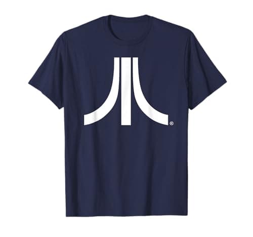 Image of Atari White Logo Vintage 80s Gaming Retro Fun Style T-Shirt