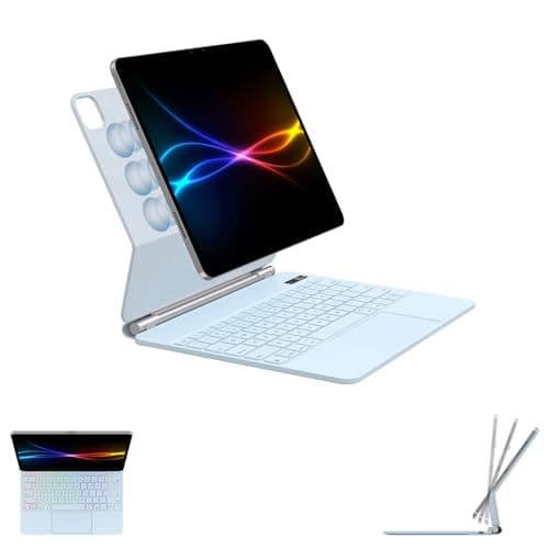 Image of TECHGEAR Magnetic Keyboard Case for iPad Air 13" 2026 (M4), 2025 (M3), 2024 (M2) - Floating Stand, Multi-Touch Trackpad, 7-Colour Backlit, QWERTY, for iPad Pro 12.9" 2018-2022 3/4/5/6th Generation