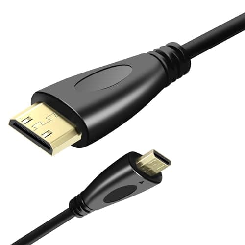 Image of Micro HDMI to Mini HDMI Cable, 4K Micro HDMI Male to Mini HDMI Male Adapter Cable C/D Hdmi Converter Cord Compatible with Digital Camera, Tablet, Monitor, etc (1M, Not Standard HDMI)