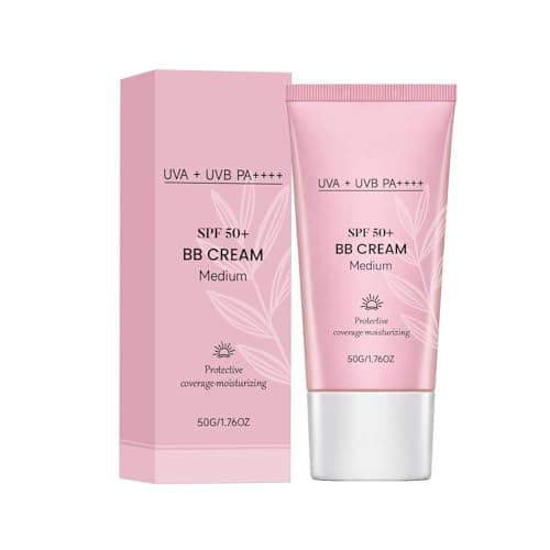 Image of BB Cream SPF 50 Face Moisturiser, Medium Coverage Tinted Day Cream, Hydrating Face Sun Cream for Women, Anti-Aging & Colour Correcting, Foundation for Mature Skin