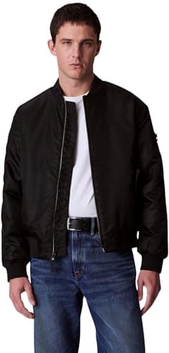 Image of Calvin Klein Men's Hero Bomber Jacket with Zip, Black (Black), M