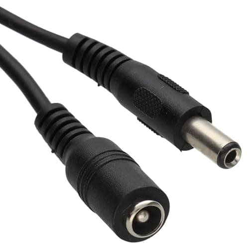 Image of kenable DC Power Extension Cable 5.5mm x 2.5mm Male to Female Plug Socket Lead for CCTV Cameras Security Systems 5m Black