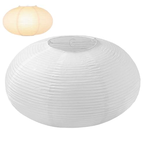 Image of Homoyoyo White Paper Pendant Lamp Shade Ceiling Light Cover Soft Light Diffusion Guard for Bedroom Hotel Study Elegant DIY Hanging Paper Lampshade for Warm Cozy Ambiance