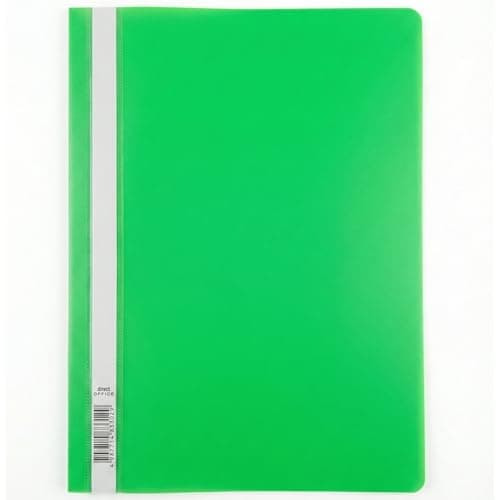 Image of D.RECT Flat File Polypropylene A4 Without Perforation Green Pack of 25