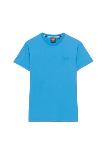 Image of Superdry Mens Essential Neon Logo Embroidered T-Shirt, Atomic Blue, M