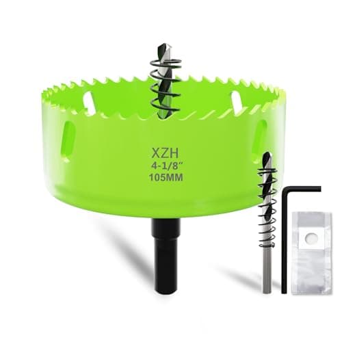 Image of XZH 105mm Bi-Metal Hole Saw Kit with Arbor & Pilot Bit - Effortless Smooth Cutting for Wood, Plastic, Drywall & Thin Metal - Ideal for Downlight Installation & DIY Projects