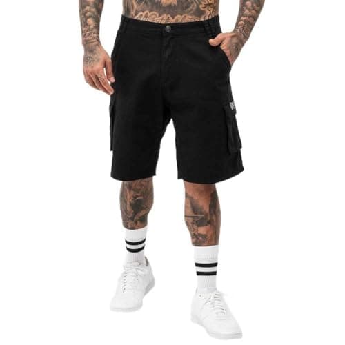Image of Lonsdale Balrath 117491 Men's Cargo Shorts Regular Fit Black/Grey S