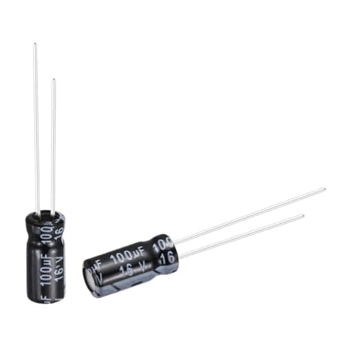 Image of sourcing map 100uF 16V 5x11mm Electrolytic Capacitor, Radial Leads Aluminum Capacitors for TV, LCD Monitor, VCD, 50Pcs