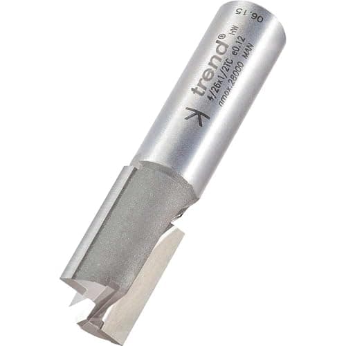 Image of Trend Professional Straight Two Flute Router Cutter, 1/2 Inch Shank, 15.9mm Cut Diameter and 25mm Cut Length, Tungsten Carbide Tipped, 4/26X1/2TC