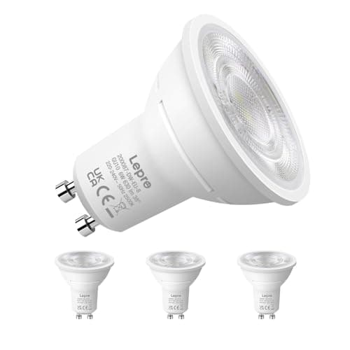 Image of Lepro GU10 LED Spotlight Bulb, 630LM, 6W (80W Equivalent), Daylight White 6500K, 38° Beam Angle, Energy Saving Light Bulbs, Non-Dimmable, 4 Packs
