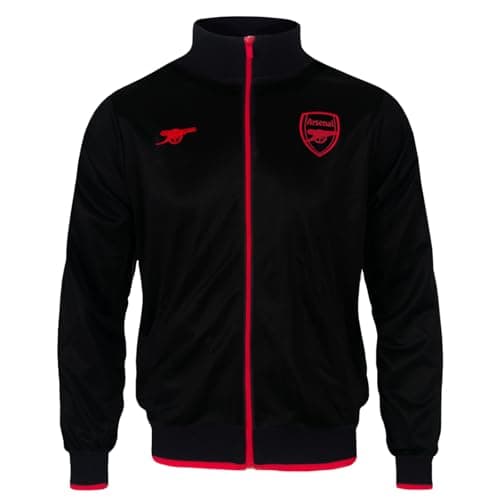 Image of Arsenal FC Official Gift Boys Retro Track Top Jacket Black 12-13 Years XLB