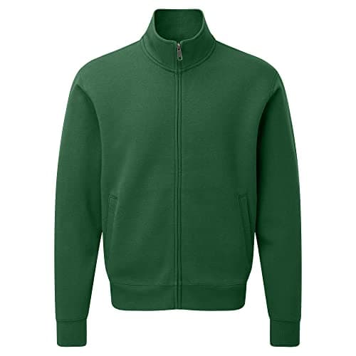 Image of Russell Mens Authentic Full Zip Sweatshirt Jacket (2XL) (Bottle Green)