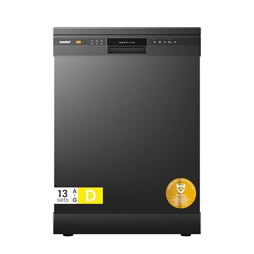 Image of COMFEE' Dishwasher Freestanding with 13 Place Settings, New Upgraded Full Size Dishwasher 60cm Width, CDWPF1301PBD-UK, Auto Door Open Drying, Quick Wash, Hygiene Wash, Delay Start, Half Load -Black