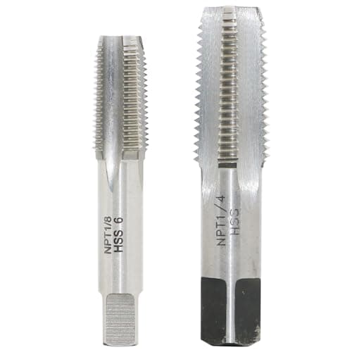 Image of 2PCS NPT Pipe Tap 1/8" 1/4" Water Pipe Thread Tap, made of 6542 HSS material, suitable for copper, cast iron, die steel, alloy steel, aluminum alloy, and more. Ideal for various maintenance and DIY