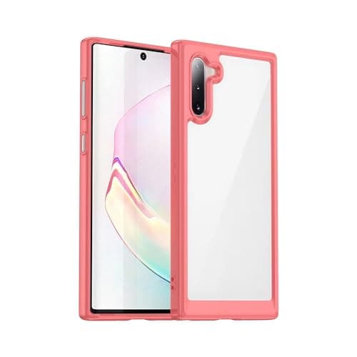 Image of Wanyuexes Case for Galaxy Note 10, Samsung Note 10 SM-N970U Case, Anti Yellowing Clear Hard PC Back & Soft TPU Bumper Protective Phone Cover for Samsung Galaxy Note 10 Crystal Red