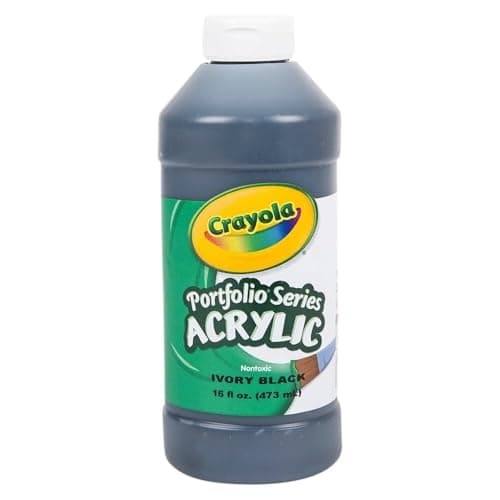 Image of Crayola Acrylic Paint, Black Kids Paint, 16oz (20-4016-244)