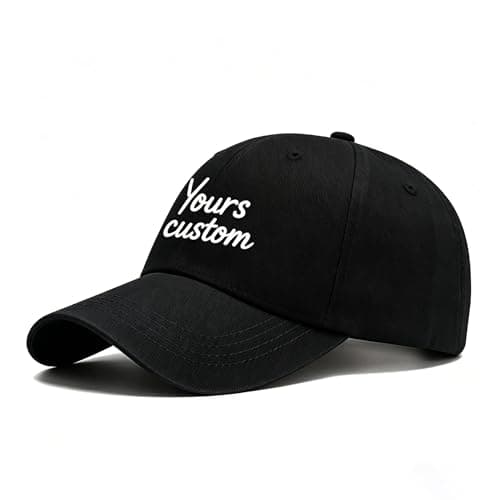 Image of mememom Personalised Baseball Caps with Name Text Logo, Baseball Caps for Mens with Adjustable Buckle,Personalised Caps for Adults,Custom Embroidery Hats for Golf Running Sports Outdoor