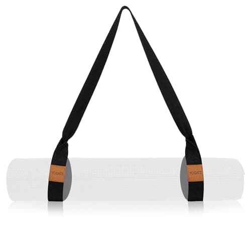 Image of YOGATI® Adjustable Non-Slip Yoga Mat Strap | Yoga Straps for Stretching, Pilates Mat Carry Strap and Fitness Stretch Straps, Exercise Mat Sling for Travel, Gym, Studio and Home Workouts - Black