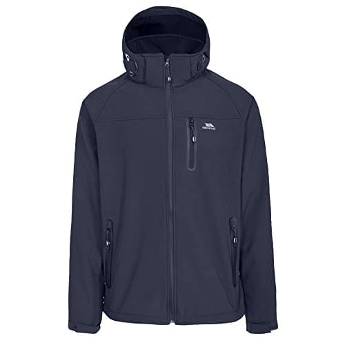 Image of Trespass Mens Accelerator II Navy XL Waterproof Softshell Jacket with Adjustable Hood and 3 Zip Pockets