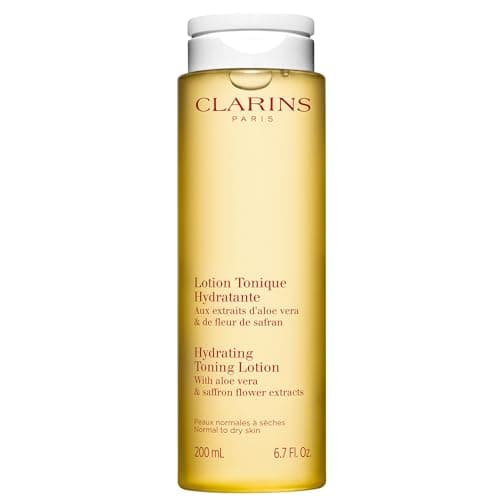 Image of Clarins Hydrating Toning Lotion 200ml | Alcohol-Free Toner with Aloe Vera & Saffron Extracts | Refreshing & Balancing for Normal to Dry Skin