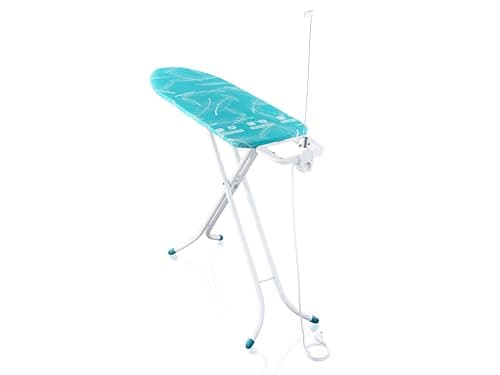Image of Leifheit Air Board M Compact Plus ironing board, ironing surface 120 x 38 cm, height-adjustable, iron board with two-sided ironing effect, space-saving storage, suitable for irons and steam irons