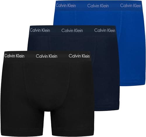 Image of Calvin Klein Men's Trunk 3pk Trunk, C-black/Blu/Blu, M
