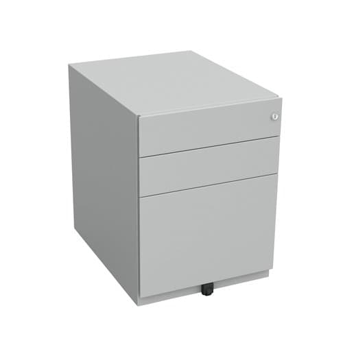 Image of Bisley NWA5AM7IIF 56 cm Note Pedestal 2 Stationery and 1 Filing Drawer - Silver