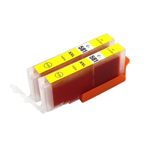 Image of Go Inks Compatible CLI-581XL Yellow Ink Cartridge – 2 Pack for Canon PIXMA Printers – 12ml – 581 XL - High Yield – 2x Yellow
