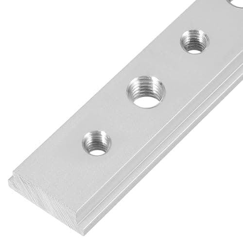 Image of M METERXITY Aluminum t Track (1Pcs, 3.9Inch, M6/M8, Silver)- T-Slider for T-Slot Miter Slider, Double-Cut& Pre Drilled Mounting Holes, Apply to Woodworking/Fixtures/Crosscut Sled/Router Table