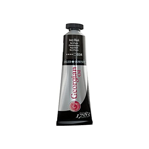 Image of Daler-Rowney Georgian Oil Paint, Aluminium Tube, 1.28oz - 38 ml, Ivory Black
