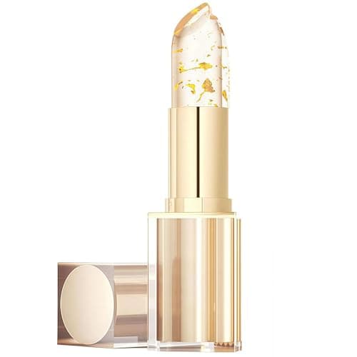 Image of Colour Changing Lipstick, PH Adjusting Lipstick with Gold Foil, Transfer Proof & Long Lasting Moisturizing Clear Lip Stick, Hydrating, Glossy, for All Skin Tones