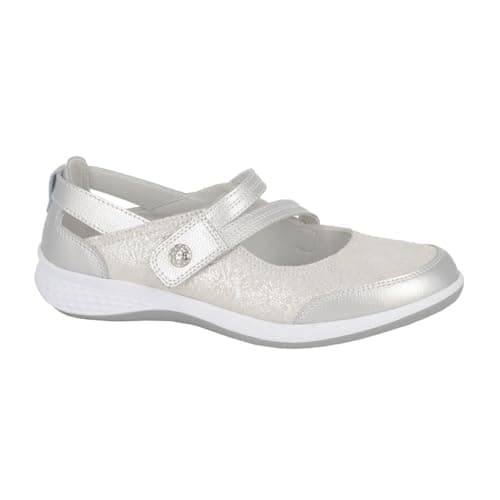 Image of Boulevard Womens/Ladies Sparkle Suede Touch Fastening Bar Shoes (4 UK) (Silver)