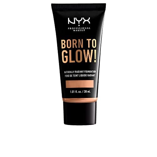 Image of NYX Professional Makeup Born to Glow Radiant Foundation, Iridescent Finish, Buildable Medium Coverage, Vegan Formula, Shade: Natural