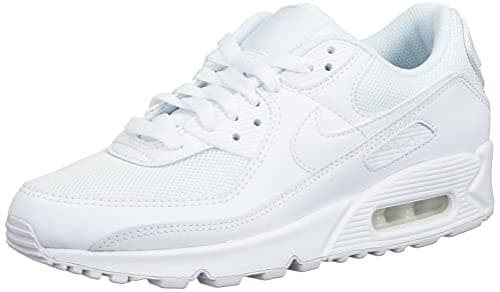 Image of Nike Women's Air Max 90 Shoe Running, White/White-White-Wolf Grey, 10 UK ,CQ2560-100