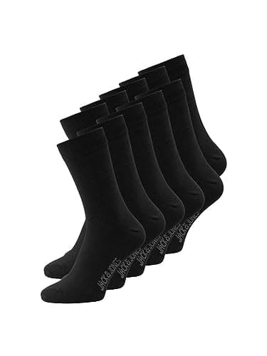 Image of Jack & Jones NOS Men's Jacjens Sock 10 Pack Noos Calf Socks, Black (Black Black), One size