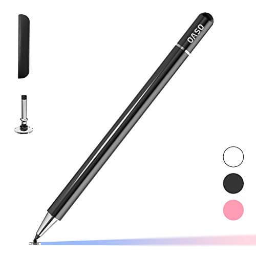 Image of Stylus for Tablet, Capacitive Disc Tip Pencil & Magnetic Cap Compatible with All Touch Screens, Pens for iPad pro/5/6/7/8th/iPhone, Samsung Galaxy Tab A7/S7, Chromebook, Touch Pad (Black)