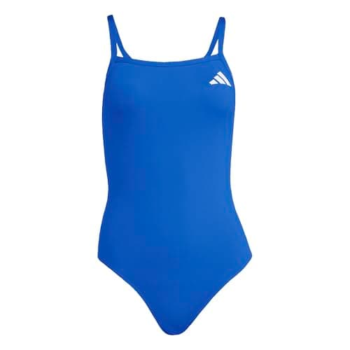 Image of adidas Women's Thin Straps V-Back Swimsuit, Team Royal Blue, 34