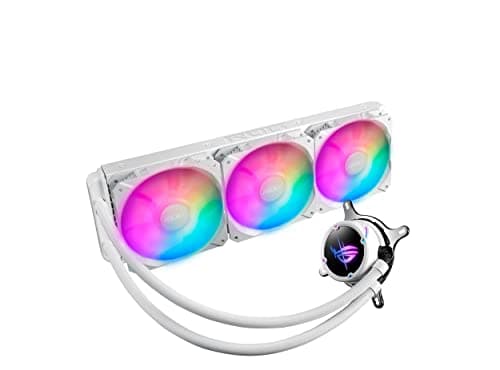 Image of ASUS ROG Strix LC II 360 ARGB White Edition All-in-one AIO Liquid CPU Cooler 360mm Radiator, Intel LGA1700, 115x/2066 and AMD AM4/TR4 Support, Triple 120mm 4-pin PWM Addressable RGB Radiator Fans