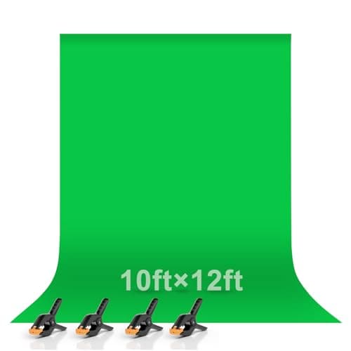 Image of EMART Green Screen Backdrop, 3.0x3.6m/10x12ft Photography Chroma Key Polyester Greenscreen Background Sheet Fabric for YouTube Zoom Meeting, Photo Video Studio, Live Streaming