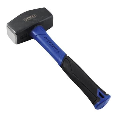 Image of Faithfull Fibreglass Shaft Club Hammer 1.8kg (4lbs) – High-Strength Fibreglass Handle with Powder-Coated Steel Head & Ergonomic Non-Slip Grip for Masonry, Light Demolition & General Site Work