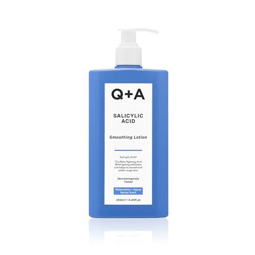 Image of Q+A Salicylic Acid Smoothing Body Lotion (250ml), Body Moisturiser with Watermelon & Agave Scent, Body Butter Alternative, Smooths Rough Bumpy Skin, Clears Blemishes & Uneven Texture
