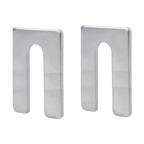 Image of TERF® 50mm X 100mm X 5mm with 14mm Slots Galvanised Steel Packers Horseshoe U Shims Metal Spacers Fender Alignment U Shim Flat Plate Washer 5mm Thickness - Pack of 2