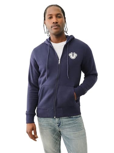 Image of True Religion Men's Core Zip Up Hoodie, Ace Blue, XL