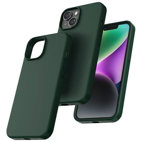 Image of TOCOL Silicone for iPhone 14 Plus Case 6.7-Inch, Liquid Silicone Multi-Color Slim Silky-Soft Touch Anti-Scratch Shockproof Protective Phone Cover, Alpine Green