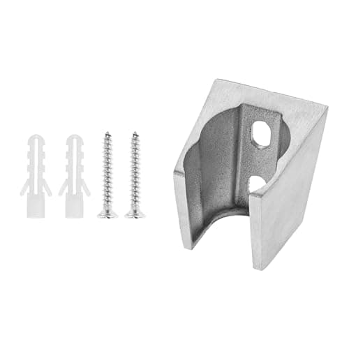 Image of Shower Head Bracket Wall Mount | Hicello Solid Stainless Steel Bathroom Hand Held| Chrome Plated Shower Holders Wall Mounted with Screws | Two Card Slots