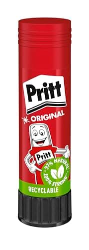 Image of Pritt Glue Stick, Safe and Child Friendly Glue for Arts and Crafts, Strong Adhesive for School & Office Supplies, 1 x 43g Pritt Pen, 9H PK811