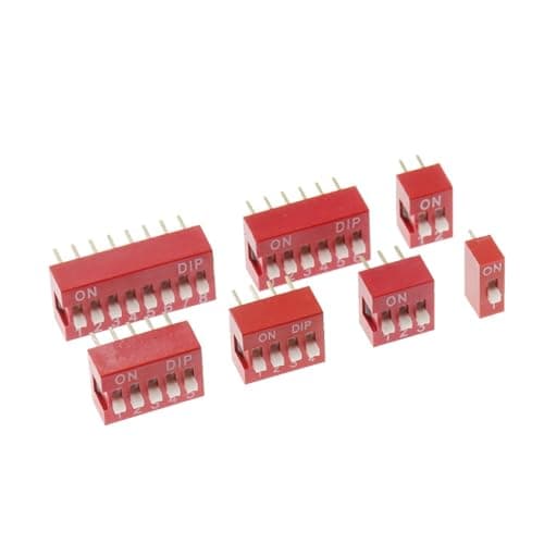 Image of 10PCS Slide Type Switch Module 1 2 3 4 5 6 7 8 10PIN 2.54mm Position Way DIP Pitch Toggle Switch Blue Snap Switch Dial(Red,5 Pin)