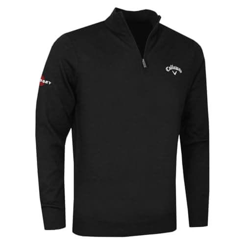 Image of Callaway Golf Mens 2026 1/4 Zip Odyssey Thermal Sweater - Black Ink - S